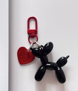 气球狗挂件黑红色系果冻气泡狗钥匙扣爱心彩色气球狗情侣包包挂饰