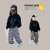 韩版儿童字母长袖卫衣，2024春装洋气，宽松休闲女童时尚运动上衣