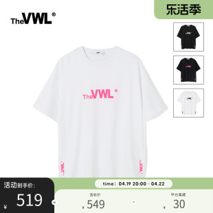 baby浪姐明星同款vwl字母，logo印花t恤白色，夏女短袖甜酷体恤男女士