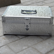铝合金收纳箱大号家用多功能手提工具箱储物箱密码存钱箱带锁盒子