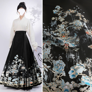 《SY023凤喜牡丹》明制国风马面裙，面料明制暗纹织金妆花提花布料
