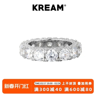 kreamiceoutrings925纯银，镀白金闪钻锆石戒指男女情侣戒指