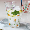网红高硼硅玻璃杯冷水热水杯，耐高温水杯家用大容量草莓柠檬图案