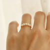 天然淡水珍珠戒指14K包金指环强光基本无暇手工绕线珍珠戒指