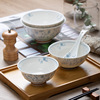 中式餐具碗碟套装家用釉下彩饭碗面，碗汤碗景德镇北欧陶瓷碗