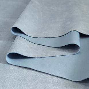 蓝色弹力麂皮绒做沙发套专用布料加厚空气层鹿皮绒连衣裙面料高档