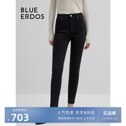 blueerdos秋冬修身黑色，铅笔裤女牛仔裤，b236m3025