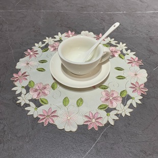 电脑绣花刺绣镂空桌布 花蕾欧式桌垫 盘垫 杯垫 花瓶垫 布艺盖巾