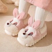 儿童棉拖鞋秋冬季可爱女童，兔子毛绒拖鞋室内厚底保暖亲子包跟棉鞋