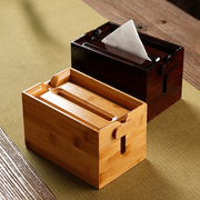 竹制中式纸巾盒方形实木客厅茶室，抽纸盒餐巾纸，收纳简约创意环保