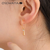 osewaya耳夹小众几何圆圈u型，无耳洞耳环女镶嵌水钻高级设计感耳饰