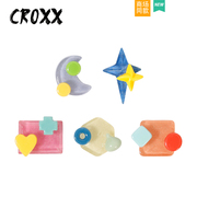 croxx撞色几何洞洞鞋配饰，crocs配饰装饰扣卡扣配件diy高级感配件
