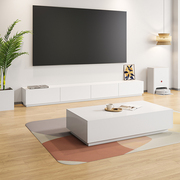 北欧实木烤漆小户型客厅茶几电视柜组合现代简约白色落地矮电视柜