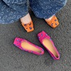 法式气质平底单鞋女2024春夏设计感小众浅口蝴蝶结方头芭蕾鞋
