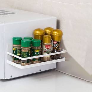 日式磁性冰箱架磁吸厨房，多功能铁艺收纳架冰箱，侧壁挂架磁吸置物架