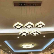 三头五头创意个性吊灯现代简约led餐厅吊灯饭厅长水晶灯方形