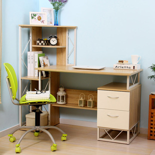 潮东潮西橡木色组合柜多用途书柜书架储物柜 床边柜电脑桌书桌