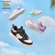 skechers斯凯奇女童鞋2023学生，鞋网布透气(布，透气)超轻磁吸扣儿童板鞋