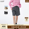 LILY2023冬女装绵羊毛时尚都市通勤气质显瘦高腰休闲短裤西裤