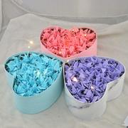1000紫色千纸鹤折纸成品爱心礼盒玻璃瓶，套装材料包七夕(包七夕)情人节