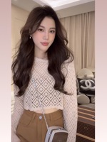 韩国甜美镂空冰丝针织防晒衫女夏季外搭薄款宽松短款套头罩衫小衫