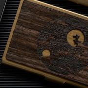 定制刻字创意木质名片盒不锈钢高档商务金属名片夹便携式男女卡包
