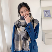 女装围巾韩版格子围巾，冬季围脖散须披肩加厚休闲户外保暖学生围巾