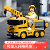 儿童电动消防车喷水车吊车轮可坐人亲子车遥控玩具，男女小孩童车6
