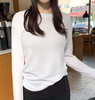 韩国女装Minsshop 舒适纯色圆领长袖T恤打底衫