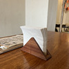 实木纸巾盒定制logo复古咖啡店西餐厅桌面餐巾纸收纳盒抽纸装饰架