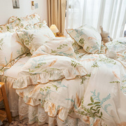 田园小碎花蕾丝公主风被套四件套纯棉全棉韩式床裙1.8m米床罩