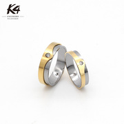 k4钨金首饰情侣对戒一对时尚，情侣款男女指环，婚戒订婚简约刻字戒指