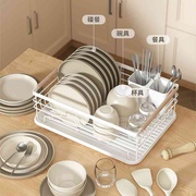 厨房置物架餐具收纳沥水碗架沥水，架日式铁艺，双层碗碟架金属收纳架