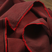 瓦娜家设计暗红高密斜纹全棉布料微肌理磨毛外套风衣裤子秋冬面料