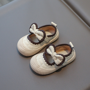 春季女宝宝蝴蝶结公主鞋，小童软底婴幼儿0-1-3岁学步鞋，单鞋潮4
