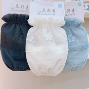 短款防污袖套羽绒服套袖女冬季防污护袖，韩版时尚蕾丝袖头棉衣袖筒