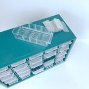 25pc物料盒抽屉式塑胶，螺丝盒元件盒，收纳盒零件盒果绿+透明白