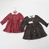 童装87-103女童韩版纯棉娃娃，领长袖波点裙可收腰公主裙