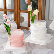 母亲节生日蛋糕装饰布置插牌围边纱裙，白粉色(白粉色)烘焙甜品装扮插件网纱