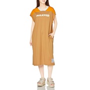 日本milkfed只有一件棕橘色v领短袖卫衣长裙夏季家居裙美式风