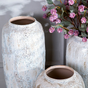 景德镇陶瓷落地花瓶干花，白色泡泡釉简约乡村现代花器欧美套装花瓶