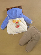 一岁男宝宝冬装外套加厚棉服袄，分体款婴儿棉，衣服季外出(季外出)三件套装01