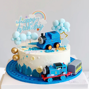 卡通可爱轨道小火车套装玩具车玩偶摆件甜品派对装扮生日蛋糕装饰