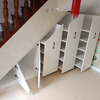 楼梯下储物柜三角定制斜角，收纳抽拉式，阁楼柜门抽屉式定制loft