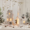 圣诞节装饰北欧复古木质小屋LED暖光桌面摆件氛围布置雪房子礼物