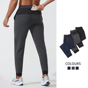 马拉松跑步健身裤男士户外运动长裤小脚收口休闲裤带后腰拉链口袋