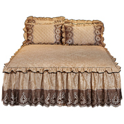 欧式夹棉加厚床h裙蕾丝床罩单件1.8米1.5天鹅绒保暖席梦思防滑垫