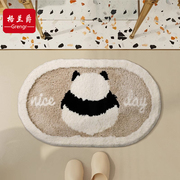 可爱熊猫秋冬天加厚浴室地毯吸水防滑地垫卫生间脚垫厕所门口垫子