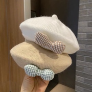 儿童贝雷帽女宝宝帽子秋冬季韩版洋气婴幼儿女童针织毛线画家帽潮