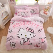 hellokitty儿童被套床品四件套，纯棉全棉kt猫女孩，房卡通床单三件套